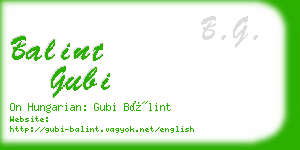 balint gubi business card